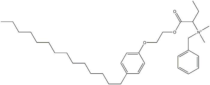 N,N-Dimethyl-N-benzyl-N-[1-[[2-(4-tetradecylphenyloxy)ethyl]oxycarbonyl]propyl]aminium Struktur