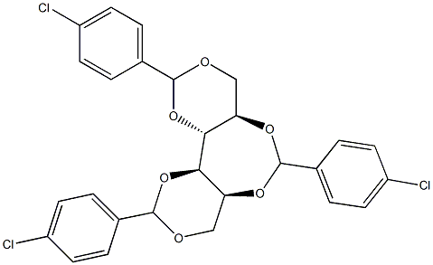 1-O,3-O:2-O,5-O:4-O,6-O-Tris(4-chlorobenzylidene)-D-glucitol Struktur