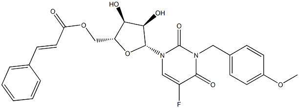 5-Fluoro-3-(4-methoxybenzyl)-5'-O-(3-phenylacryloyl)uridine Struktur