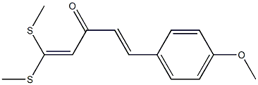 (E)-5-[4-Methoxyphenyl]-1,1-bis(methylthio)-1,4-pentadien-3-one Struktur