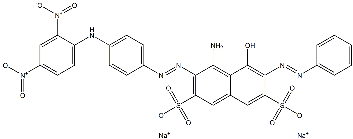 4-Amino-5-hydroxy-6-phenylazo-3-[[4-[N-(2,4-dinitrophenyl)amino]phenyl]azo]naphthalene-2,7-disulfonic acid disodium salt Struktur