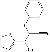 3-Hydroxy-2-(phenylthio)-3-(thiophen-2-yl)propanenitrile Struktur