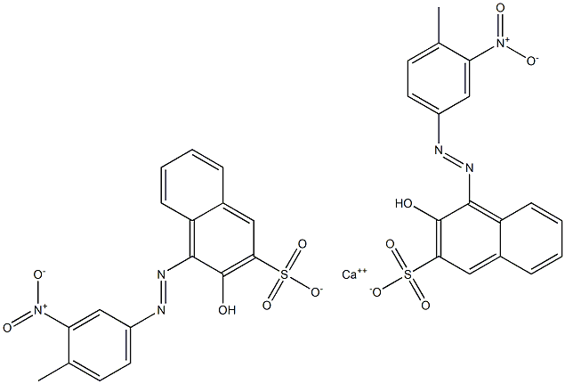 Bis[1-[(4-methyl-3-nitrophenyl)azo]-2-hydroxy-3-naphthalenesulfonic acid]calcium salt Struktur