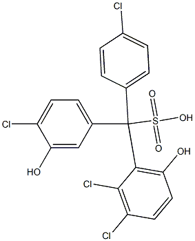 (4-Chlorophenyl)(4-chloro-3-hydroxyphenyl)(2,3-dichloro-6-hydroxyphenyl)methanesulfonic acid Struktur