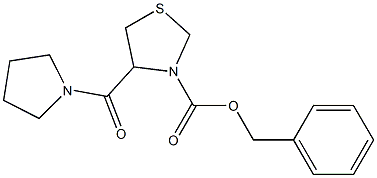 4-[(Pyrrolidin-1-yl)carbonyl]thiazolidine-3-carboxylic acid benzyl ester Struktur