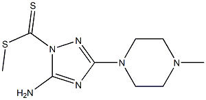 5-Amino-3-(4-methyl-1-piperazinyl)-1H-1,2,4-triazole-1-dithiocarboxylic acid methyl ester Struktur