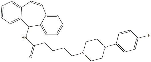 5-[4-(4-Fluorophenyl)-1-piperazinyl]-N-(5H-dibenzo[a,d]cyclohepten-5-yl)valeramide Struktur