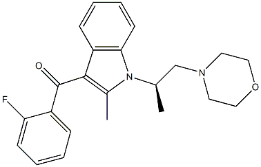 3-(2-Fluorobenzoyl)-2-methyl-1-[(1R)-1-methyl-2-morpholinoethyl]-1H-indole Struktur