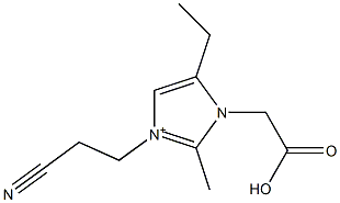 3-(2-Cyanoethyl)-2-methyl-5-ethyl-1-(carboxymethyl)-1H-imidazol-3-ium Struktur