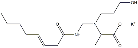 2-[N-(3-Hydroxypropyl)-N-(3-octenoylaminomethyl)amino]propionic acid potassium salt Struktur