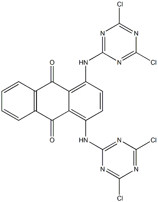 1,4-Bis(4,6-dichloro-1,3,5-triazin-2-ylamino)anthraquinone Struktur