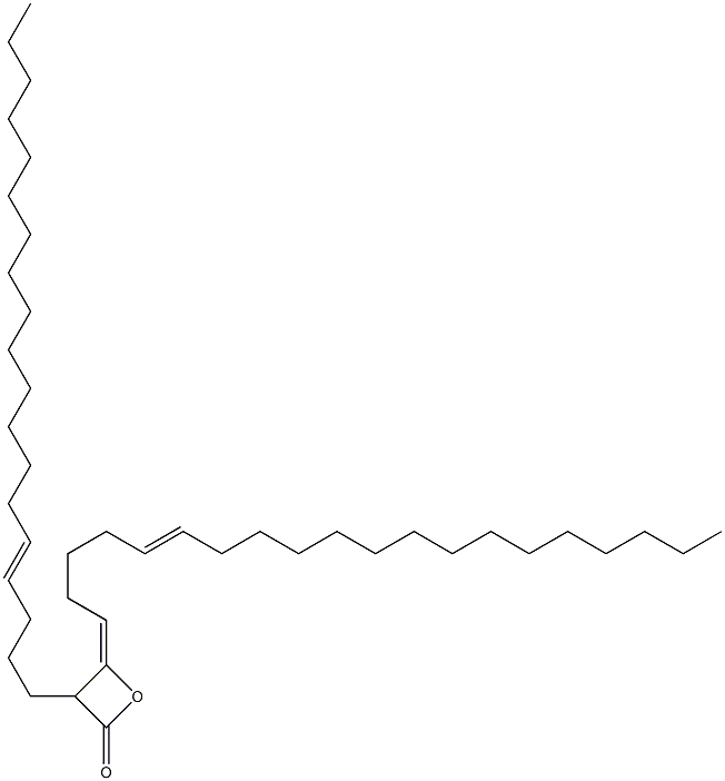 3-(4-Nonadecenyl)-4-(5-icosen-1-ylidene)oxetan-2-one Struktur