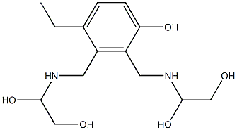 2,3-Bis[[(1,2-dihydroxyethyl)amino]methyl]-4-ethylphenol Struktur