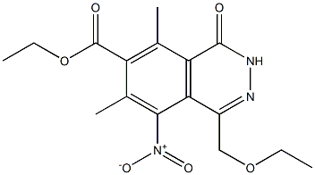 5-Nitro-1,2-dihydro-1-oxo-6,8-dimethyl-4-(ethoxymethyl)phthalazine-7-carboxylic acid ethyl ester Struktur