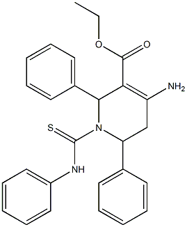 2,6-Diphenyl-1-[(phenylamino)thiocarbonyl]-4-[amino]-1,2,5,6-tetrahydropyridine-3-carboxylic acid ethyl ester Struktur