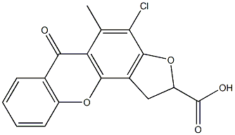 1,2-Dihydro-4-chloro-5-methyl-6-oxo-6H-furo[2,3-c]xanthene-2-carboxylic acid Struktur