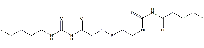 1-(4-Methylpentanoyl)-3-[2-[[(3-isohexylureido)carbonylmethyl]dithio]ethyl]urea Struktur