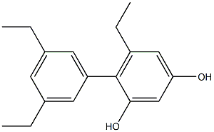 5-Ethyl-4-(3,5-diethylphenyl)benzene-1,3-diol Struktur