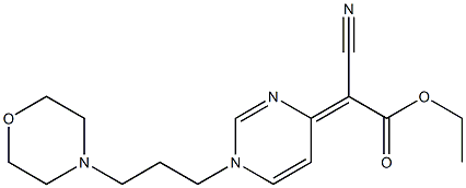 4-[Cyano(ethoxycarbonyl)methylene]-1,4-dihydro-1-(3-morpholinopropyl)pyrimidine Struktur