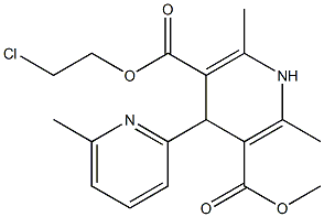 4-(6-Methylpyridin-2-yl)-1,4-dihydro-2,6-dimethylpyridine-3,5-dicarboxylic acid 3-methyl 5-(2-chloroethyl) ester Struktur