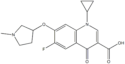 7-[(1-Methyl-3-pyrrolidinyl)oxy]-1-cyclopropyl-6-fluoro-1,4-dihydro-4-oxoquinoline-3-carboxylic acid Struktur