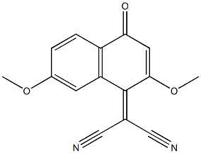 3,6-Dimethoxy-4-(dicyanomethylene)naphthalen-1(4H)-one Struktur