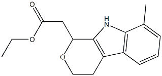 1-Ethyl-8-methyl-1,3,4,9-tetrahydropyrano[3,4-b]indole-1-acetic acid Struktur