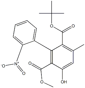 3-Methyl-5-hydroxy-2'-nitro-1,1'-biphenyl-2,6-dicarboxylic acid 2-tert-butyl 6-methyl ester Struktur