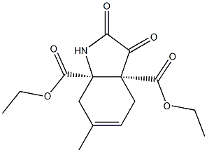 (3aR,7aR)-2,3-Dioxo-2,3,3a,4,7,7a-hexahydro-6-methyl-1H-indole-3a,7a-dicarboxylic acid diethyl ester Struktur