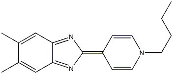 1-Butyl-4-(5,6-dimethyl-2H-benzimidazol-2-ylidene)-1,4-dihydropyridine Struktur