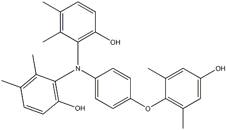 N,N-Bis(6-hydroxy-2,3-dimethylphenyl)-4-(4-hydroxy-2,6-dimethylphenoxy)benzenamine Struktur