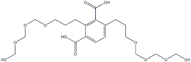 2,4-Bis(9-hydroxy-4,6,8-trioxanonan-1-yl)isophthalic acid Struktur