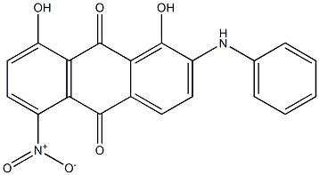 2-Anilino-1,8-dihydroxy-5-nitroanthraquinone Struktur