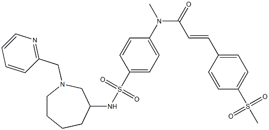 N-Methyl-4-methylsulfonyl-N-[4-[1-(2-pyridinylmethyl)azacycloheptan-3-ylsulfamoyl]phenyl]-trans-cinnamamide Struktur