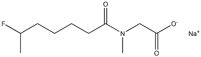 N-(6-Fluoroheptanoyl)-N-methylglycine sodium salt Struktur