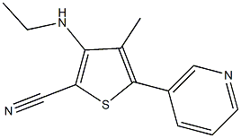 3-(Ethylamino)-4-methyl-5-(5-pyridinyl)thiophene-2-carbonitrile Struktur