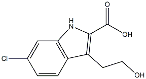 6-Chloro-3-(2-hydroxyethyl)-1H-indole-2-carboxylic acid Struktur