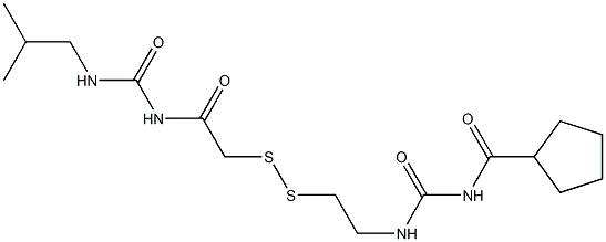 1-(Cyclopentylcarbonyl)-3-[2-[[(3-isobutylureido)carbonylmethyl]dithio]ethyl]urea Struktur