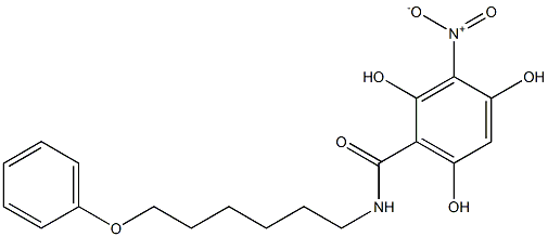 2,4,6-Trihydroxy-3-nitro-N-(6-phenoxyhexyl)benzamide Struktur