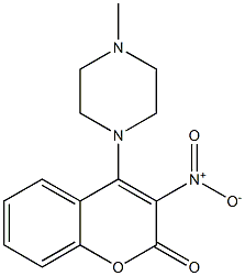 4-(4-Methyl-1-piperazinyl)-3-nitro-2H-1-benzopyran-2-one Struktur