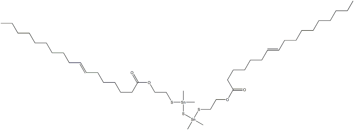 Bis[dimethyl[[2-(6-hexadecenylcarbonyloxy)ethyl]thio]stannyl] sulfide Struktur