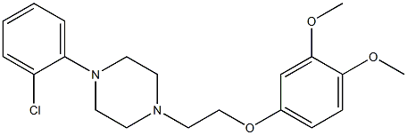 1-(2-Chlorophenyl)-4-[2-(3,4-dimethoxyphenoxy)ethyl]piperazine Struktur