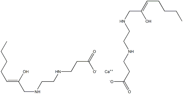 Bis[3-[N-[2-[N-(2-hydroxy-2-heptenyl)amino]ethyl]amino]propionic acid]calcium salt Struktur