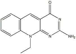 2-Amino-10-ethylpyrimido[4,5-b]quinolin-4(10H)-one Struktur