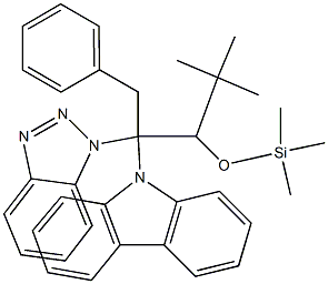 4,4-Dimethyl-1-phenyl-2-(9H-carbazol-9-yl)-2-(1H-benzotriazol-1-yl)-3-(trimethylsilyloxy)pentane Struktur