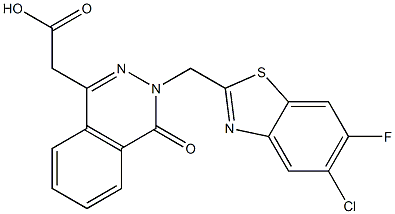 3-[(5-Chloro-6-fluoro-2-benzothiazolyl)methyl]-3,4-dihydro-4-oxophthalazine-1-acetic acid Struktur