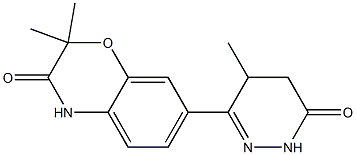 2,2-Dimethyl-7-[(1,4,5,6-tetrahydro-4-methyl-6-oxopyridazin)-3-yl]-4H-1,4-benzoxazin-3(2H)-one Struktur