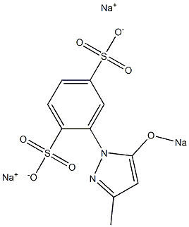 2-(3-Methyl-5-sodiooxy-1H-pyrazol-1-yl)benzene-1,4-disulfonic acid disodium salt Struktur