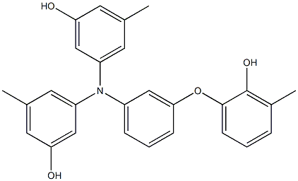 N,N-Bis(3-hydroxy-5-methylphenyl)-3-(2-hydroxy-3-methylphenoxy)benzenamine Struktur