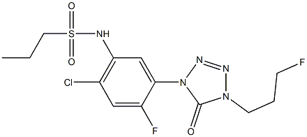 1-(2-Fluoro-4-chloro-5-propylsulfonylaminophenyl)-4-(3-fluoropropyl)-1H-tetrazol-5(4H)-one Struktur